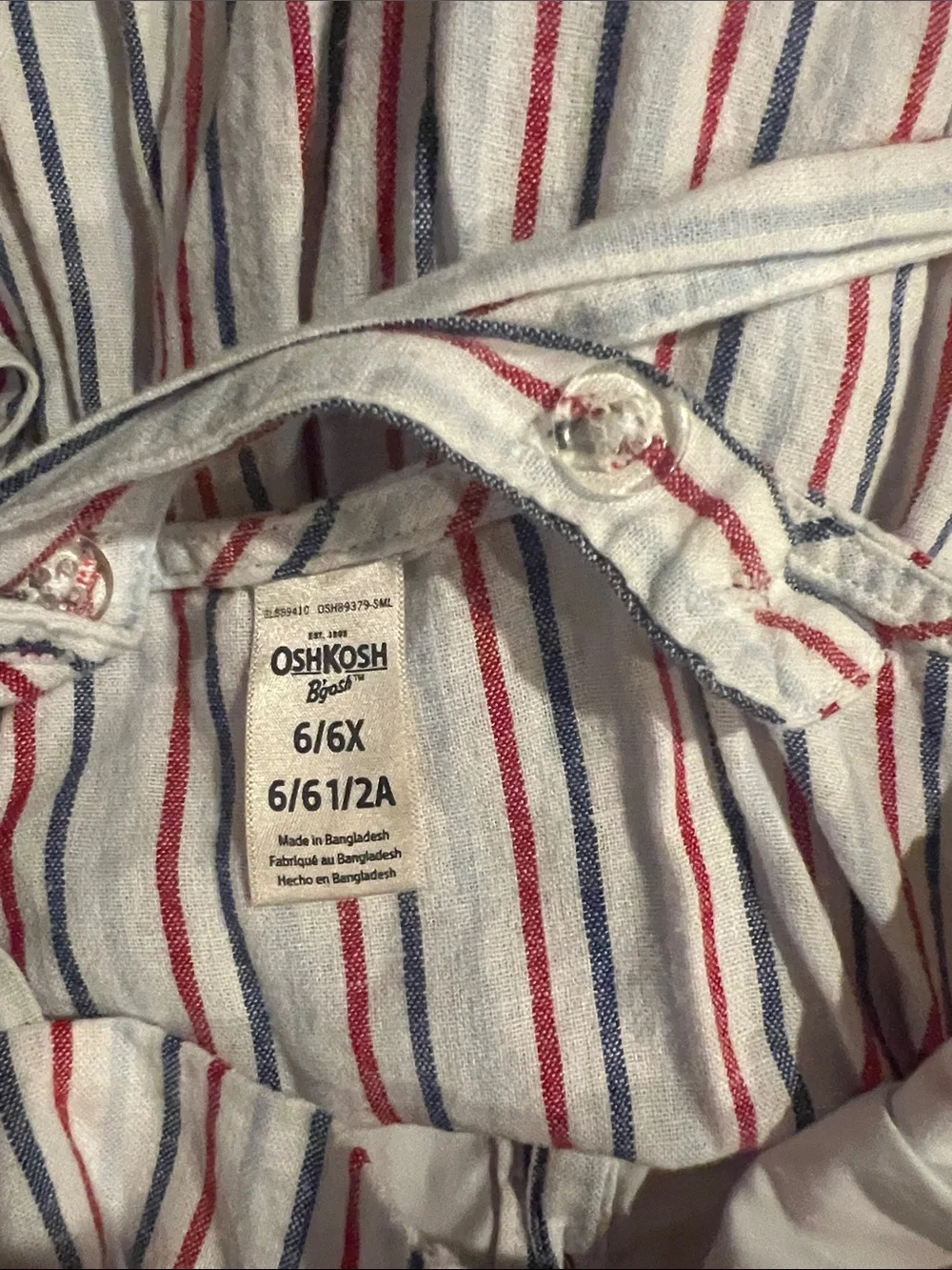 OshKosh B'gosh Red & Blue Striped Button-Front Dress